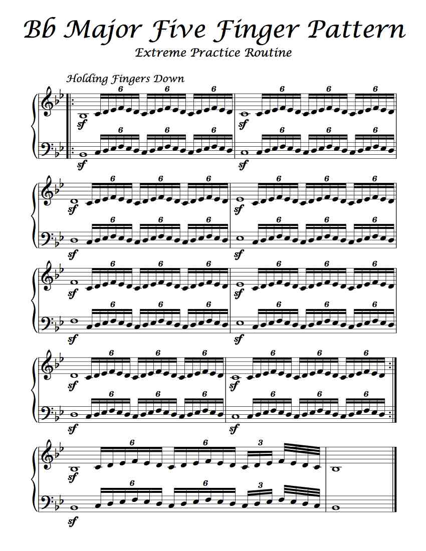 Bb Major – Five Finger Pattern – Extreme Practice Routine – Michael ...