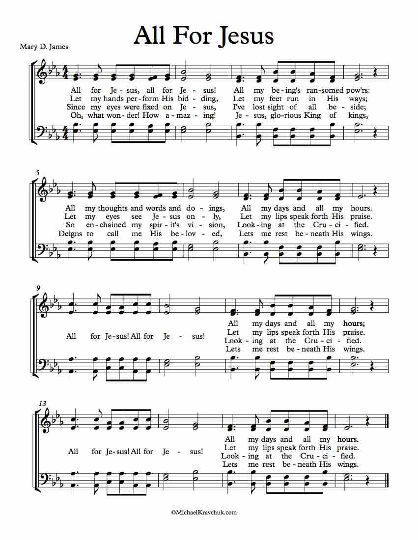 SATB Separate Voice Parts – All For Jesus