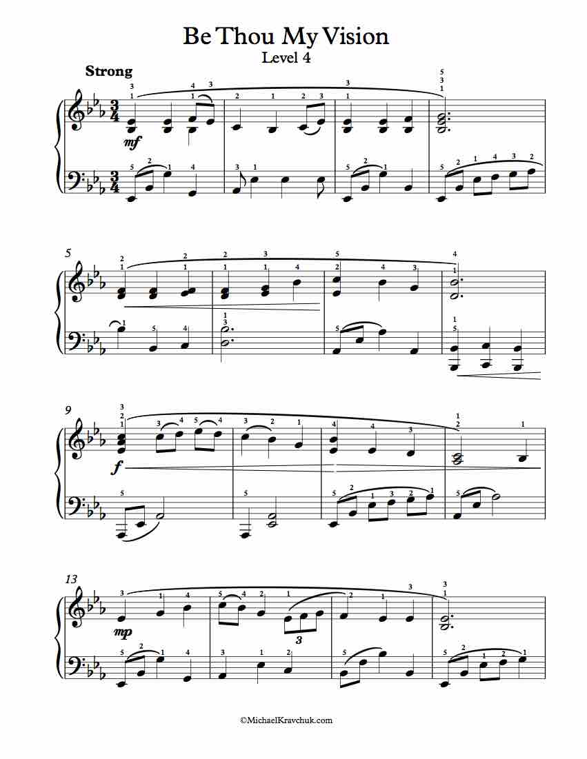 Level 4 - Free Piano Arrangement Sheet Music - Come Thou Fount of Every Blessing