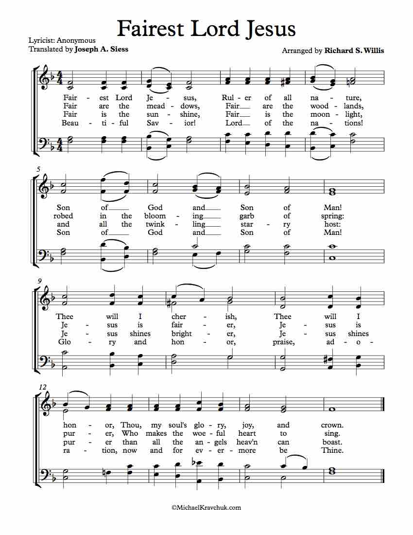 Free Choir Sheet Music - Fairest Lord Jesus