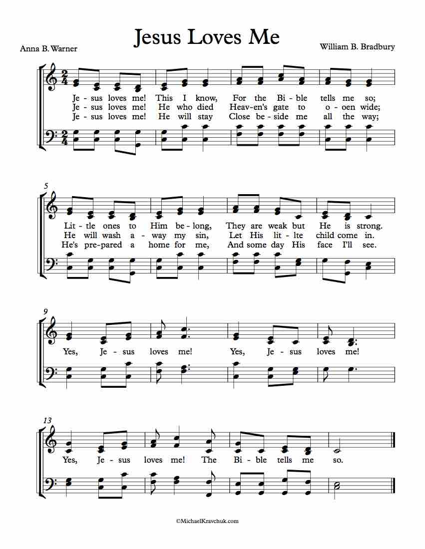 Free Choir Sheet Music - Jesus Loves Me