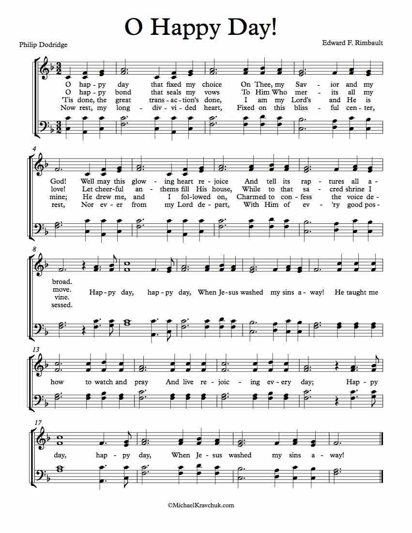 Free Choir Sheet Music - O Happy Day