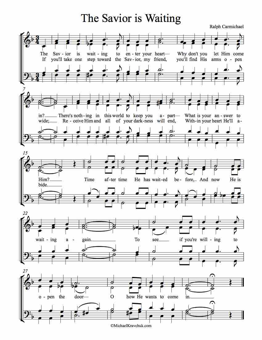 Free Choir Sheet Music - The Savior Is Waiting