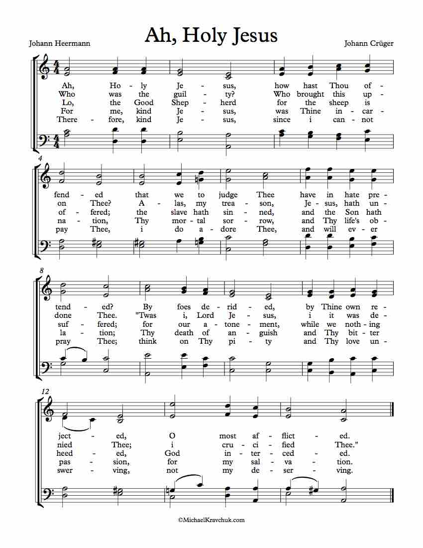 Free Choir Sheet Music - Ah, Holy Jesus