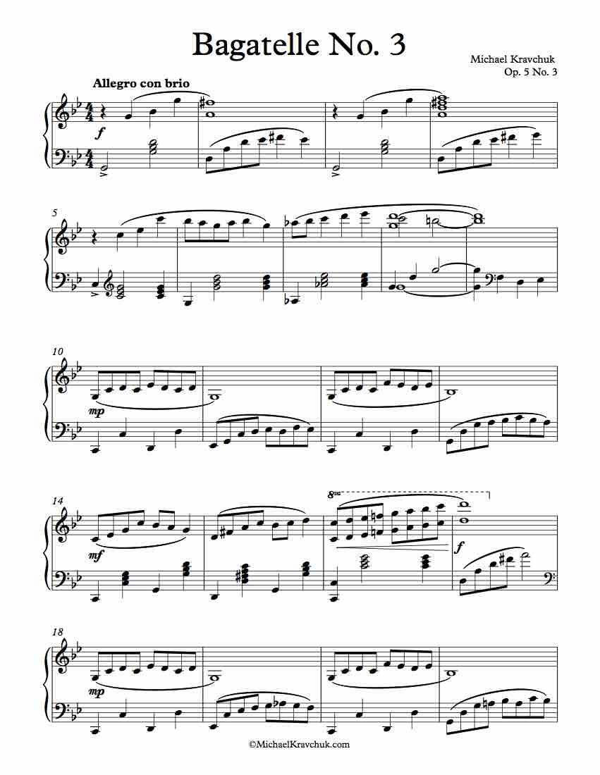 Bagatelle Op. 5 No. 3 - By Michael Kravchuk
