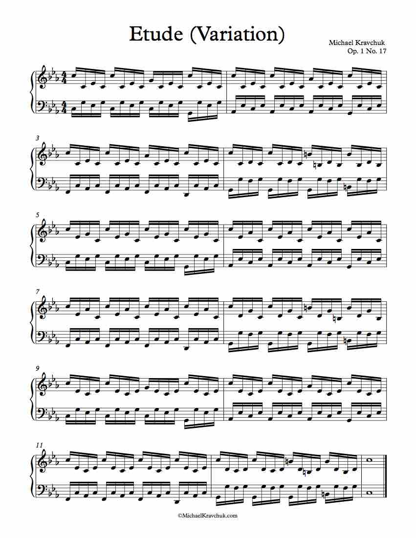 Etude Variation Op. 1 No. 17 - By Michael Kravchuk