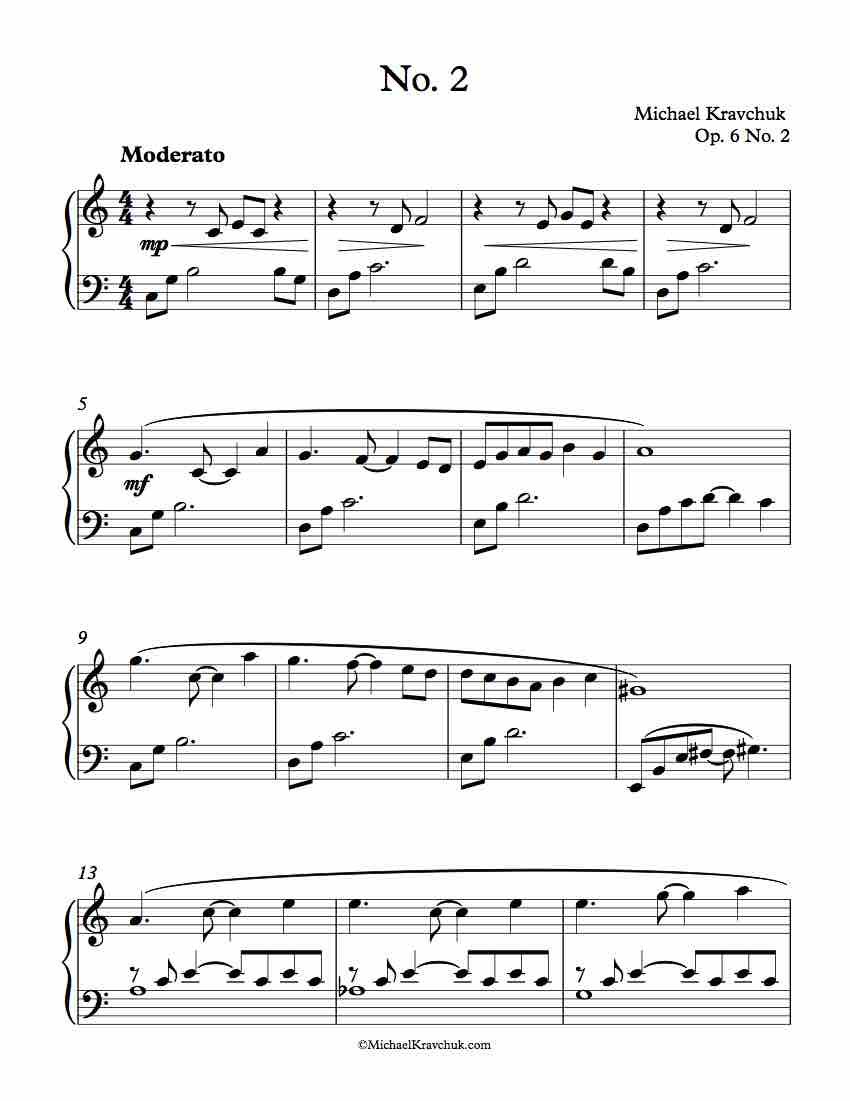 6 Short Piano Pieces Op. 6 No. 2 – By Michael Kravchuk