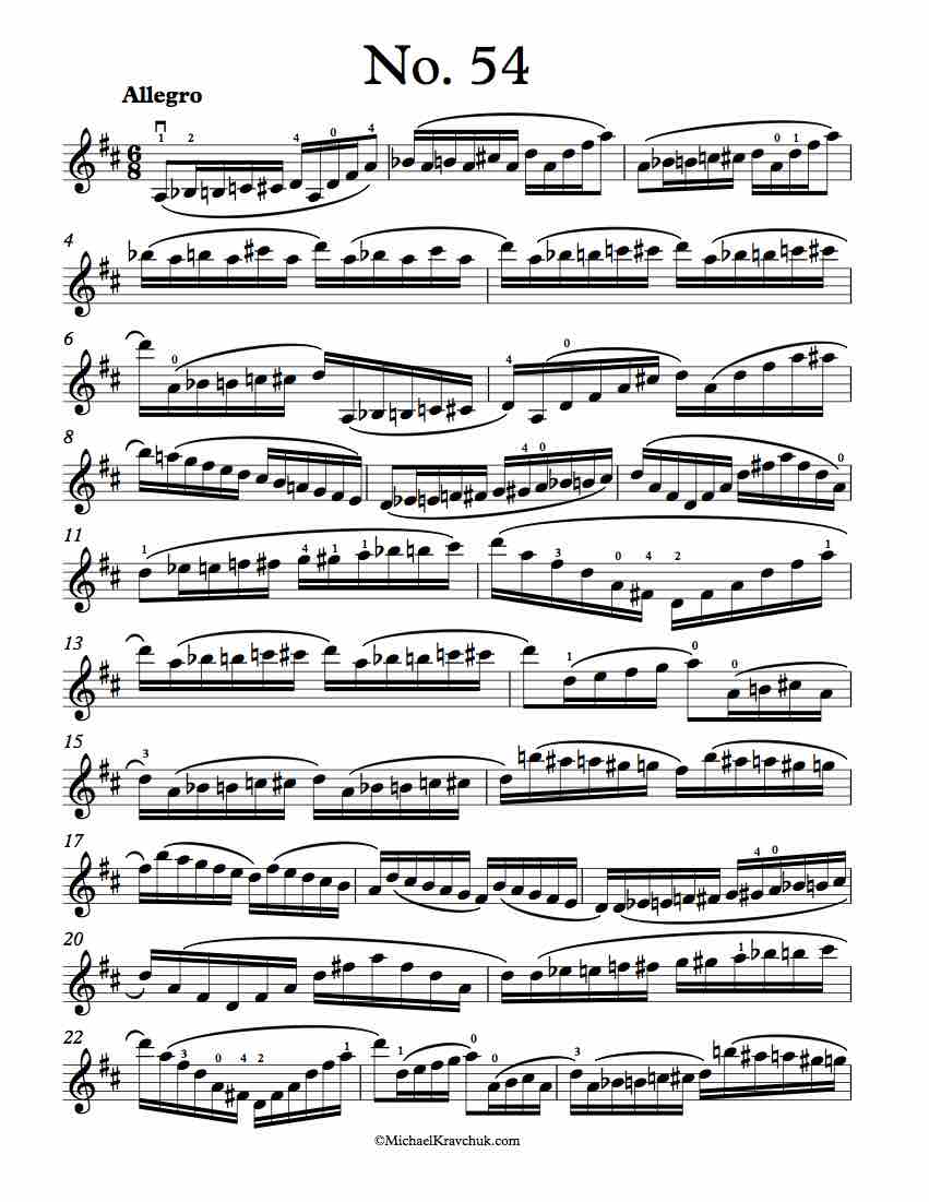 Free Violin Sheet Music – Wohlfahrt Etude Op. 45 No. 54 – Michael Kravchuk