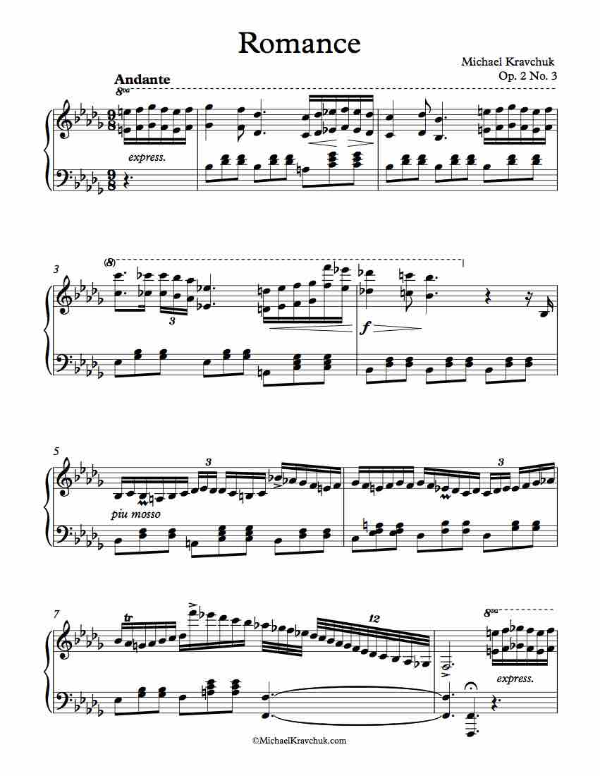 Romance Op. 2 No. 3 - By Michael Kravchuk