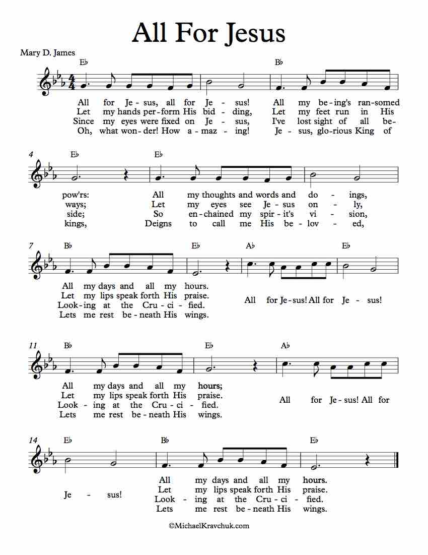 Free Lead Sheet - All For Jesus