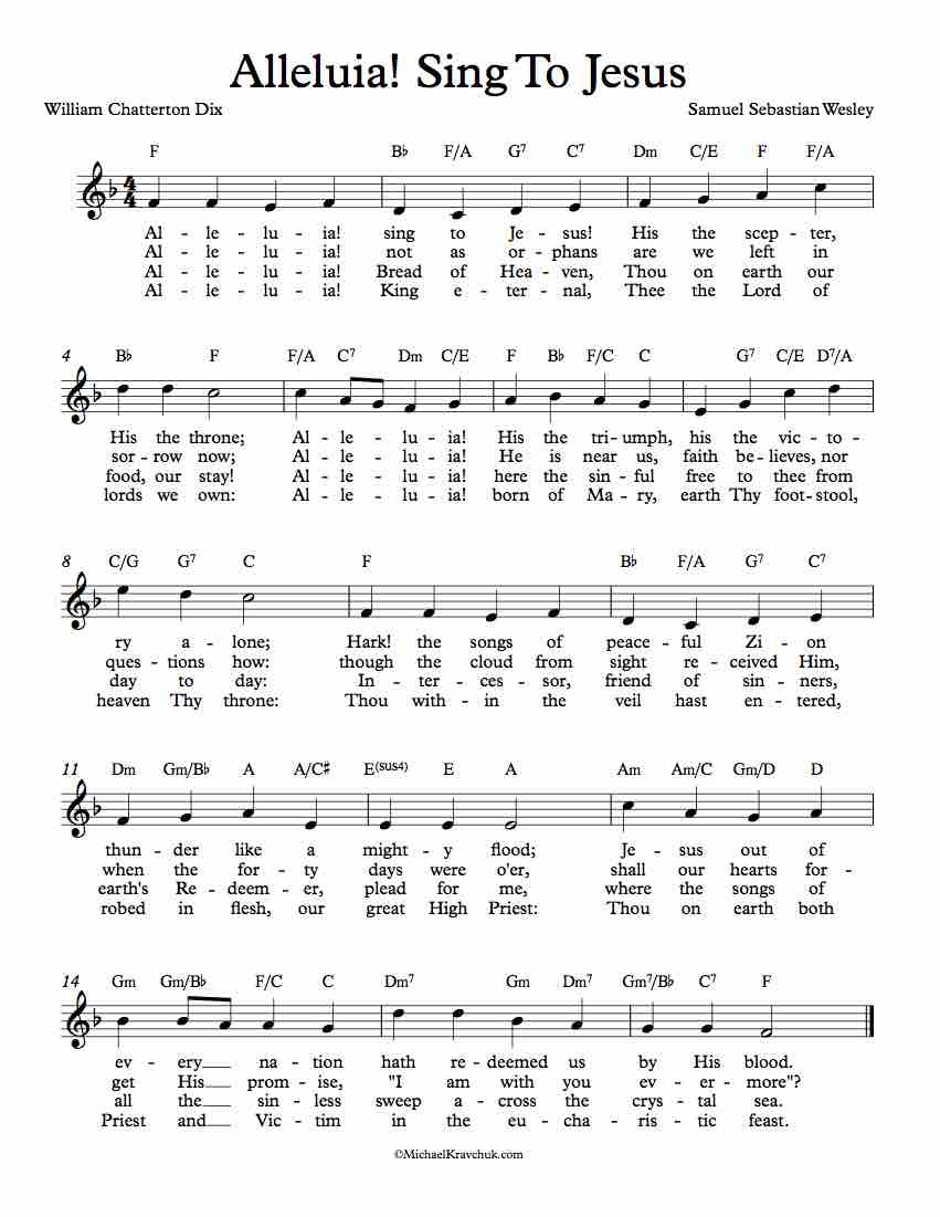Free Lead Sheet - Alleluia! Sing To Jesus
