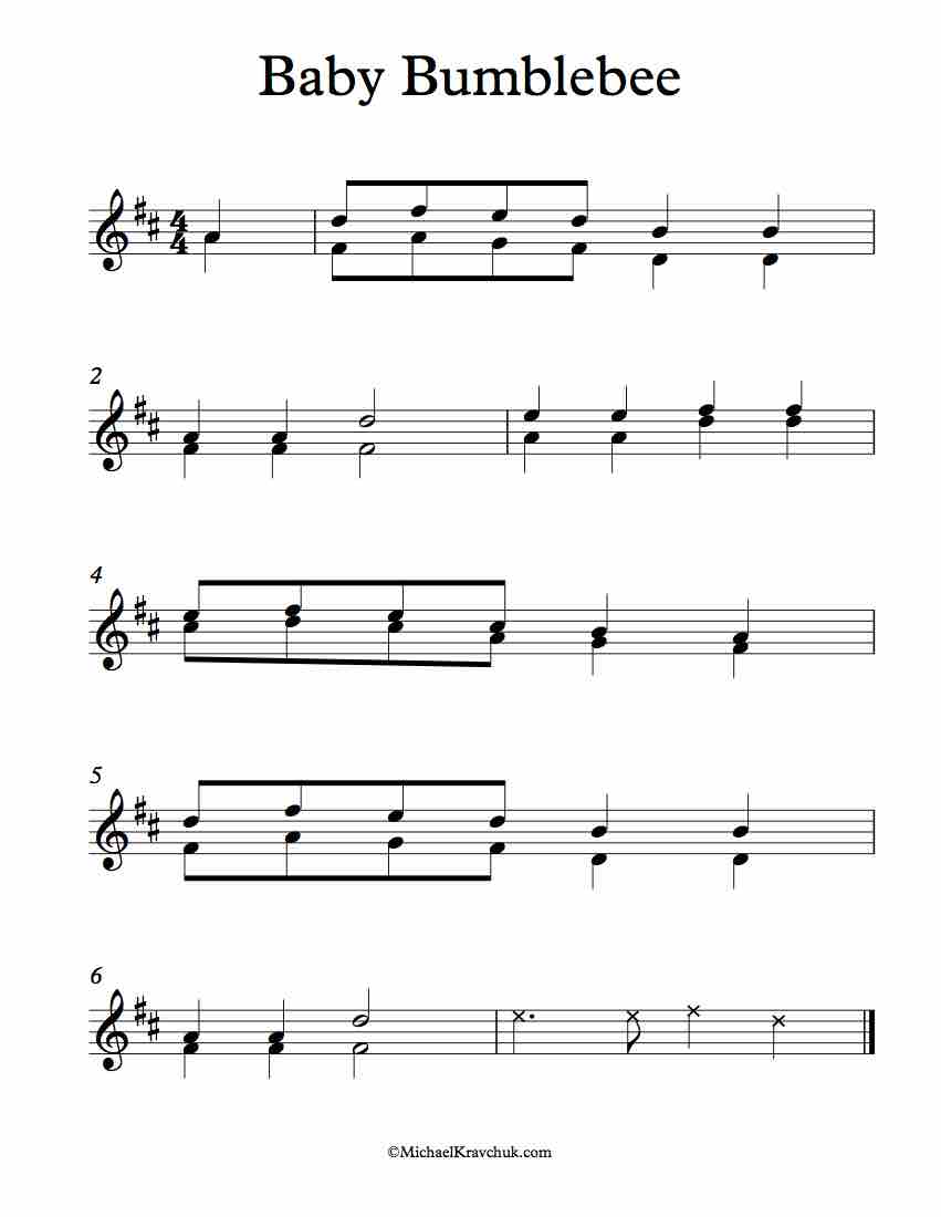 Free Violin Duet Sheet Music – Baby Bumblebee