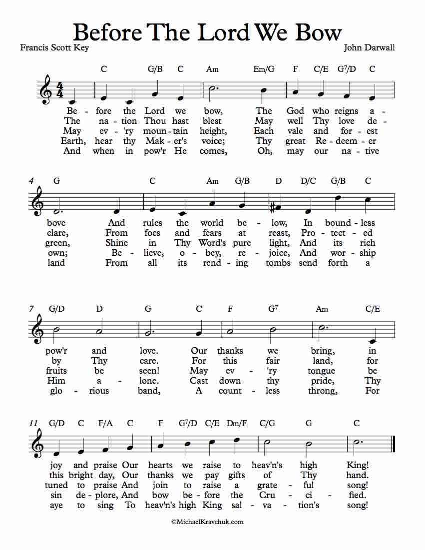 Free Lead Sheet - Before The Lord We Bow