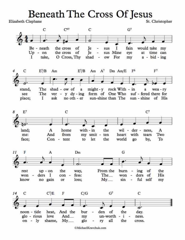 Free Lead Sheet – Beneath The Cross Of Jesus – Michael Kravchuk