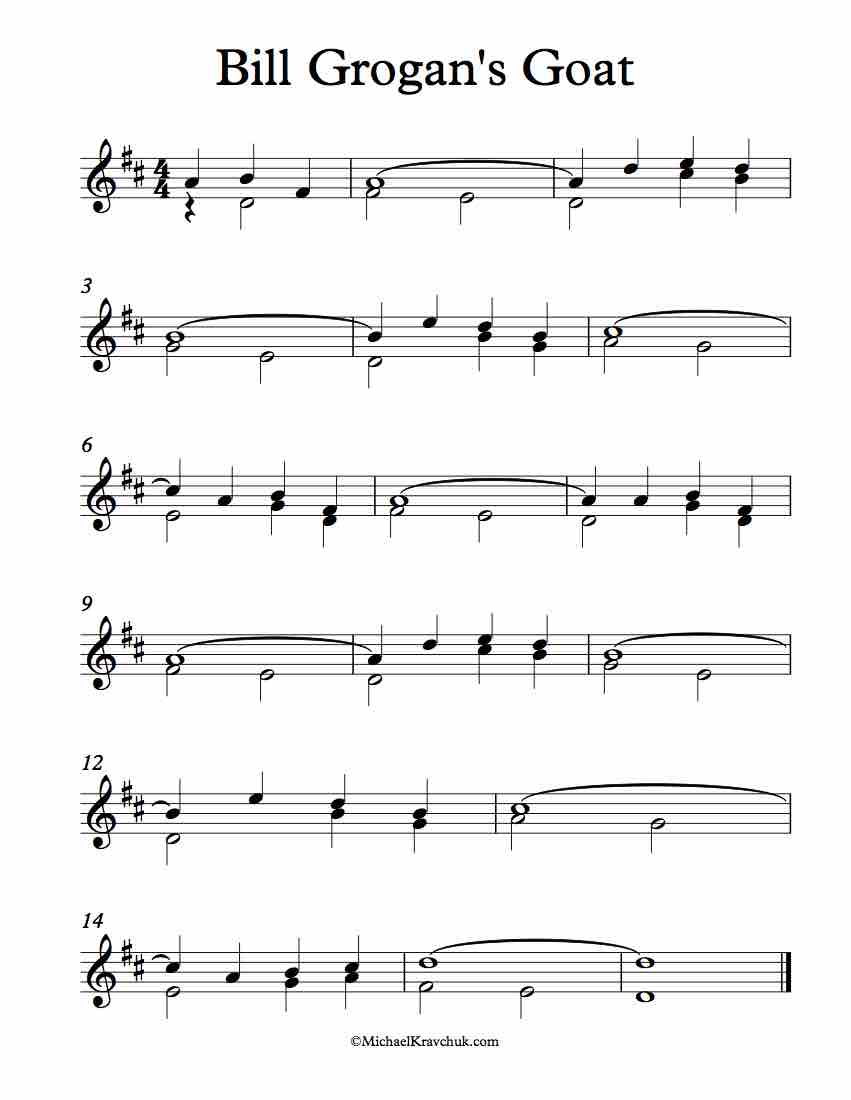 Free Violin Duet Sheet Music – Bill Grogan's Goat