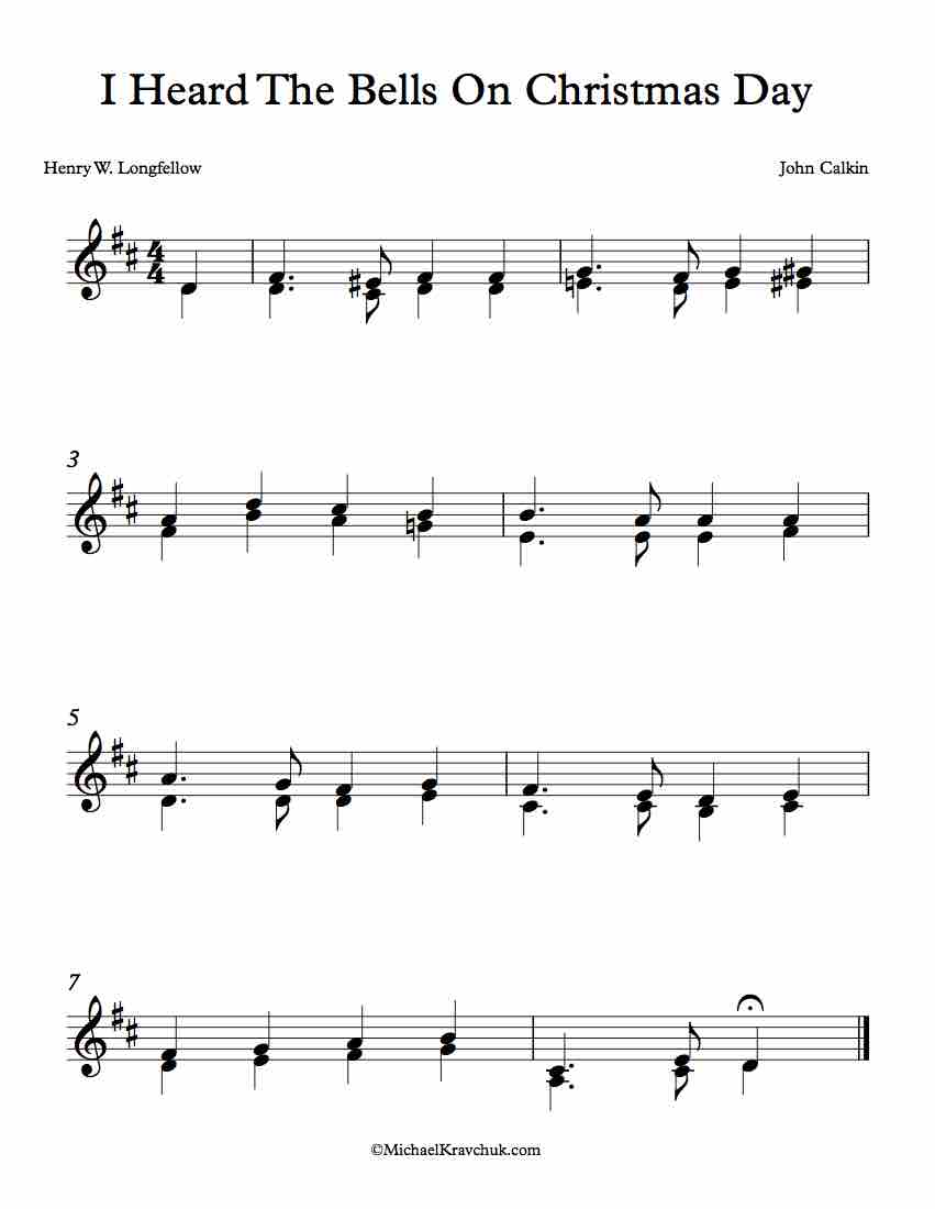 Free Violin Duet Sheet Music - I Heard The Bells On Christmas Day