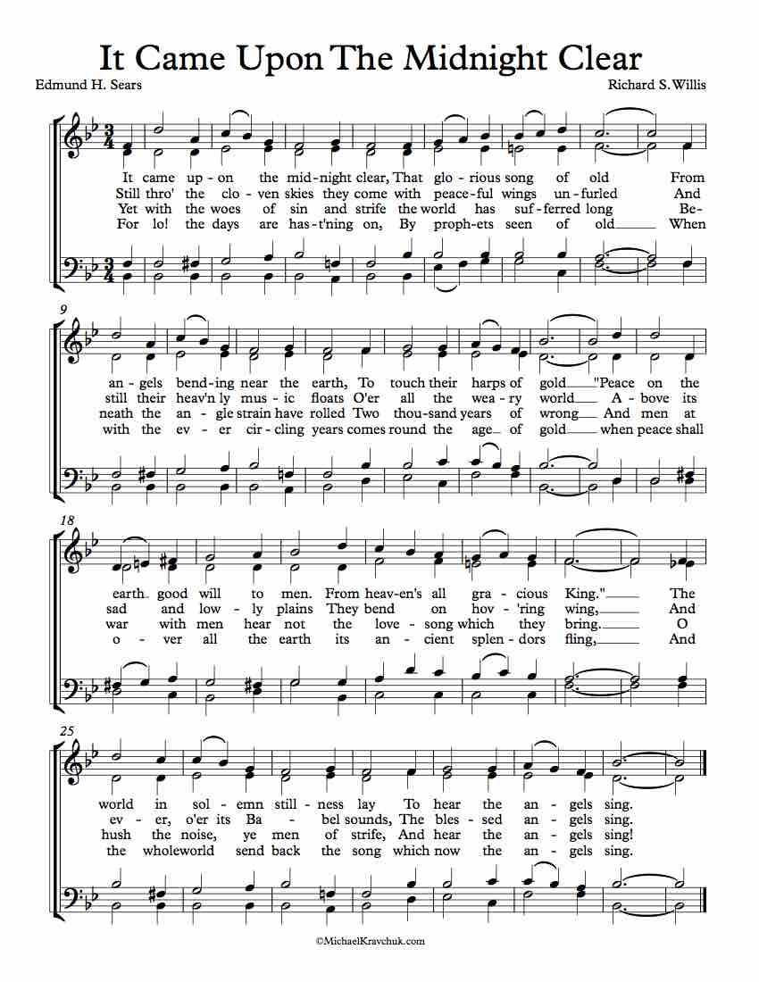 Free Choir Sheet Music - It Came Upon The Midnight Clear