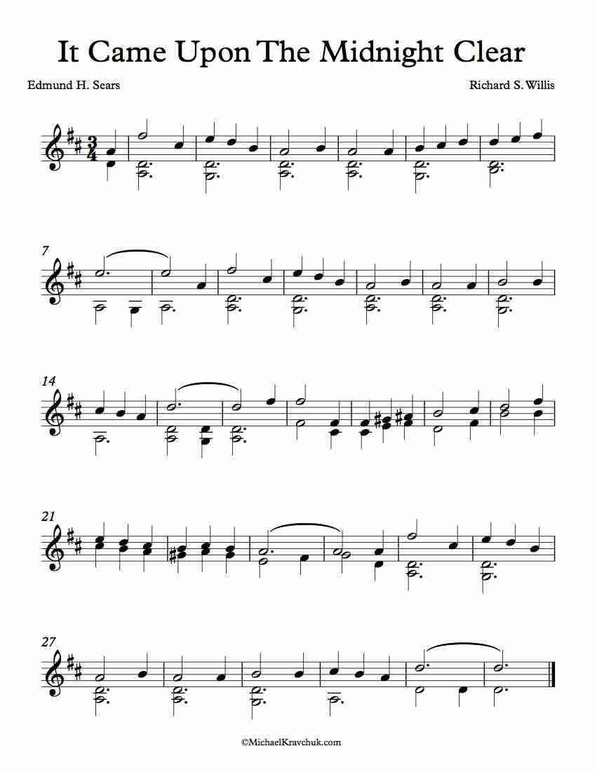 Free Violin Duet Sheet Music - It Came Upon The Midnight Clear
