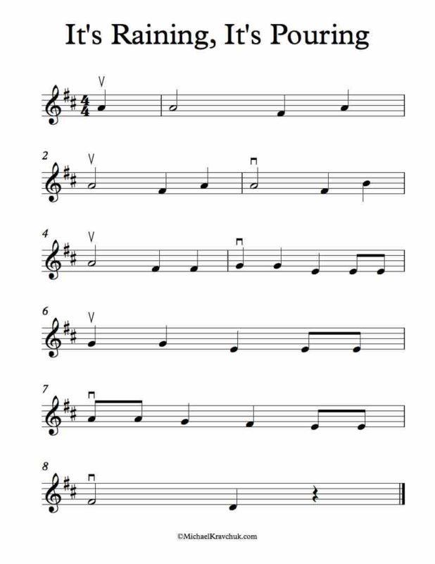 It's Raining Flute Guide.pdf Free Violin Sheet Music – It’s Raining It’s Pouring – Michael Kravchuk