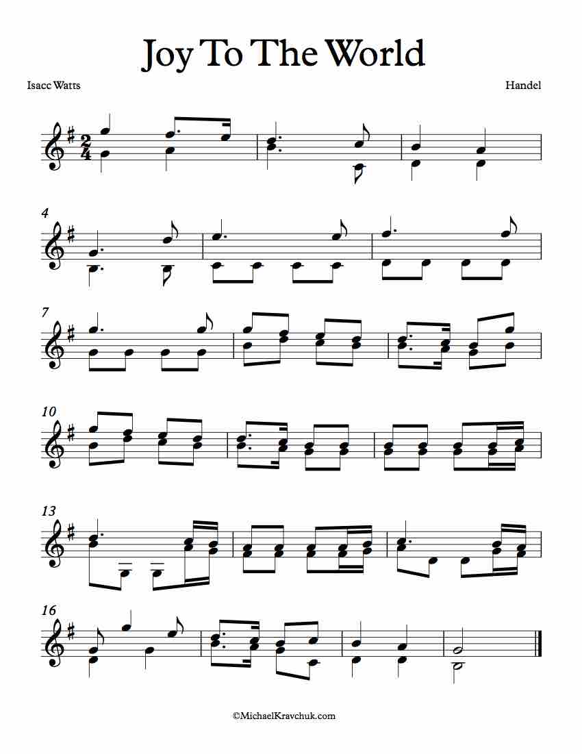 Free Violin Duet Sheet Music - Joy To The World