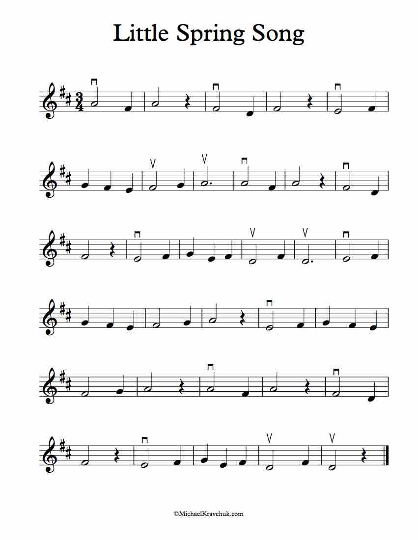 Free Violin Sheet Music - Little Spring Song
