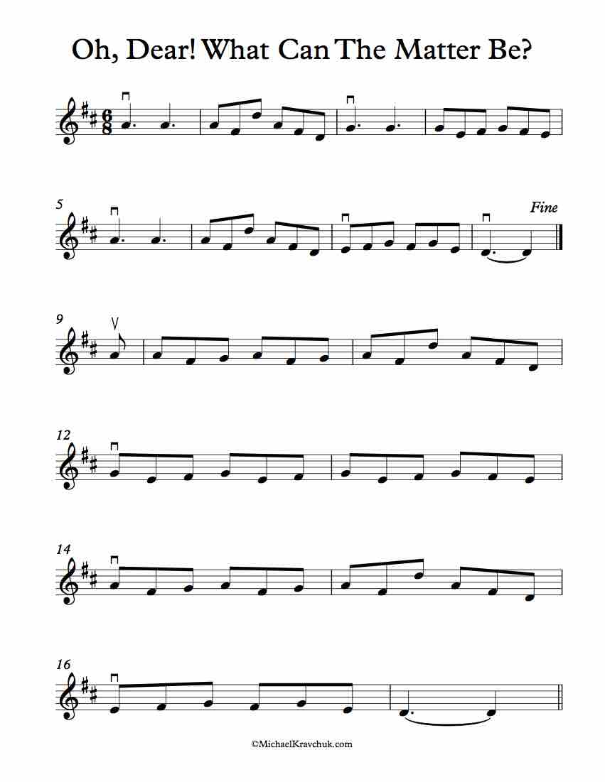 Free Violin Sheet Music - Oh, Dear! What Can The Matter Be