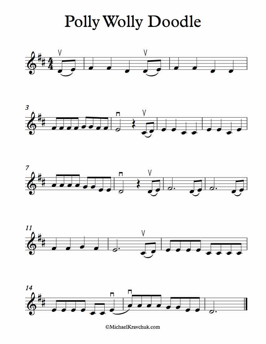 Free Violin Sheet Music - Polly Wolly Doddle