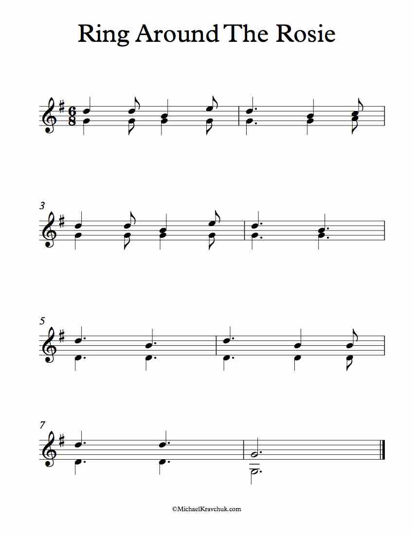 Free Violin Duet Sheet Music - Ring Around The Rosie