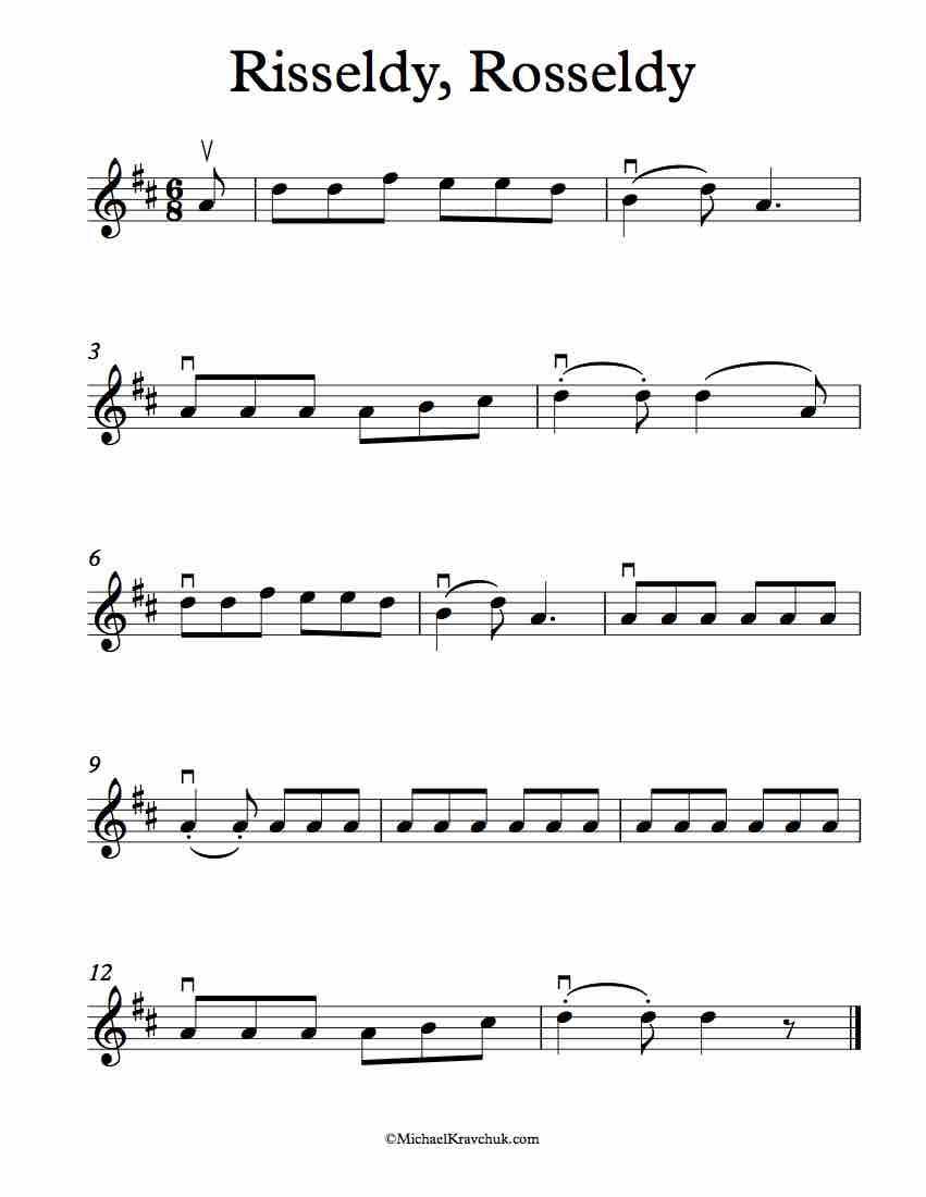 Free Violin Sheet Music - Rissedly, Rossedly