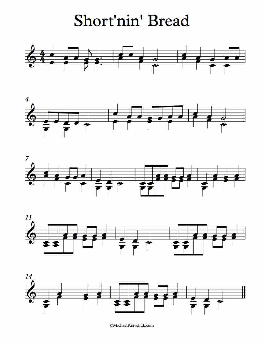 Free Violin Duet Sheet Music - Short'nin' Bread
