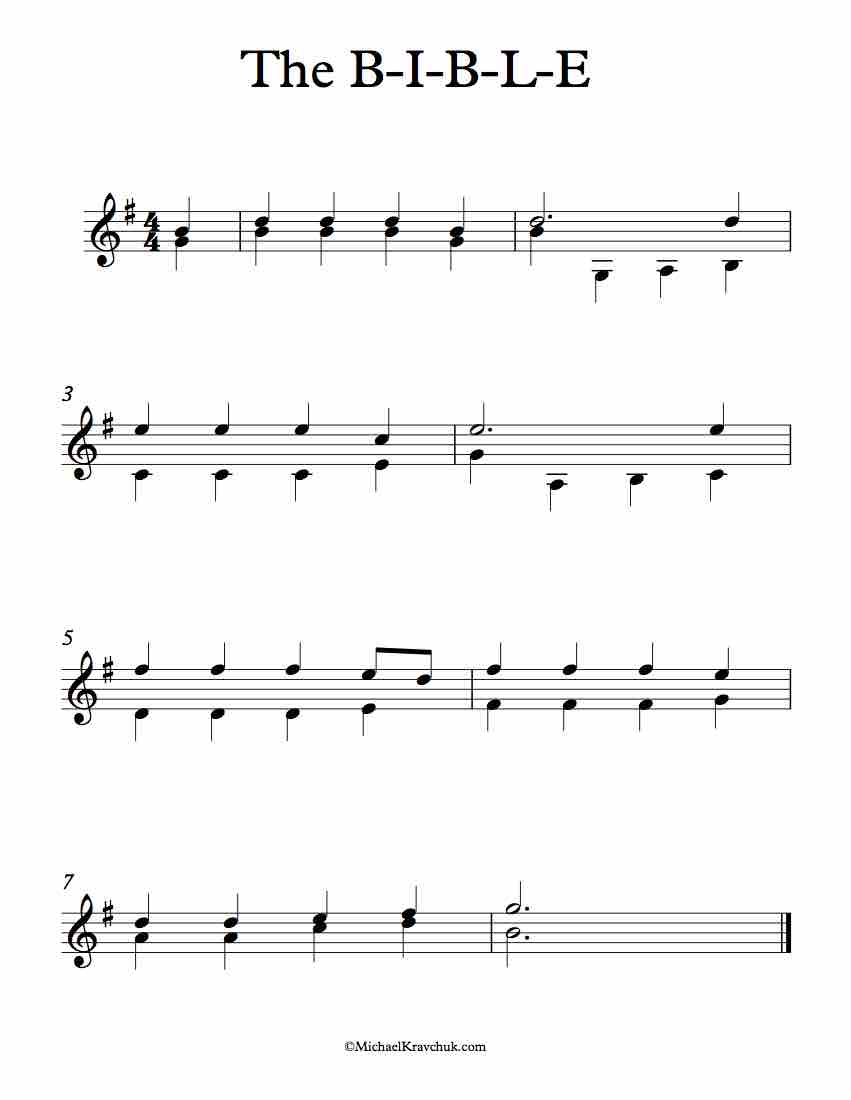 Free Violin Duet Sheet Music - The B-I-B-L-E