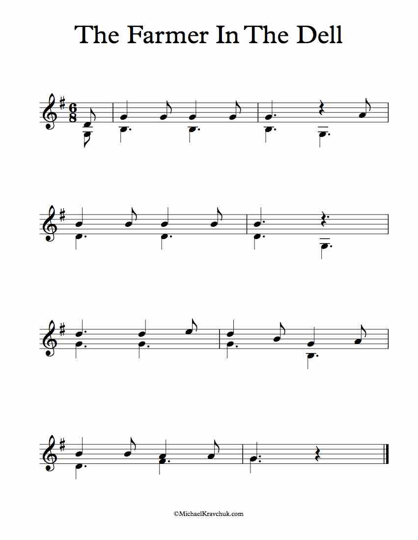 Free Violin Duet Sheet Music - The Farmer In The Dell