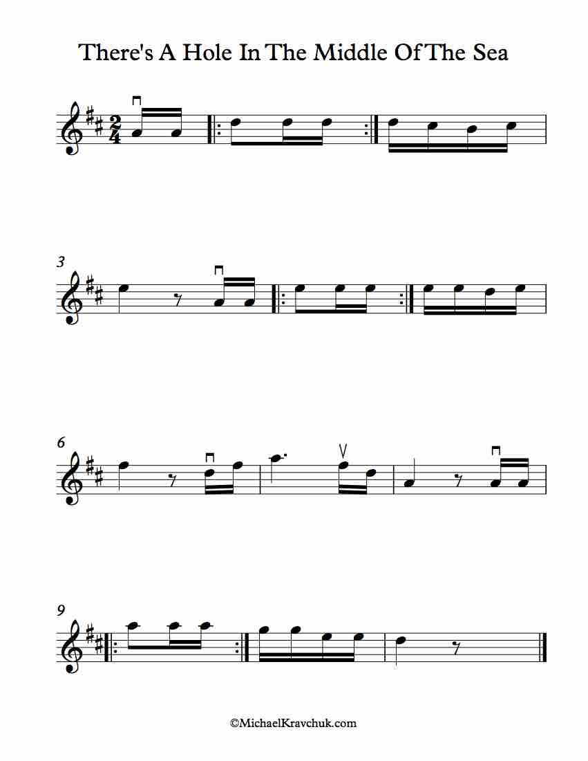 Free Violin Sheet Music - There's A Hole In The Middle Of The Sea