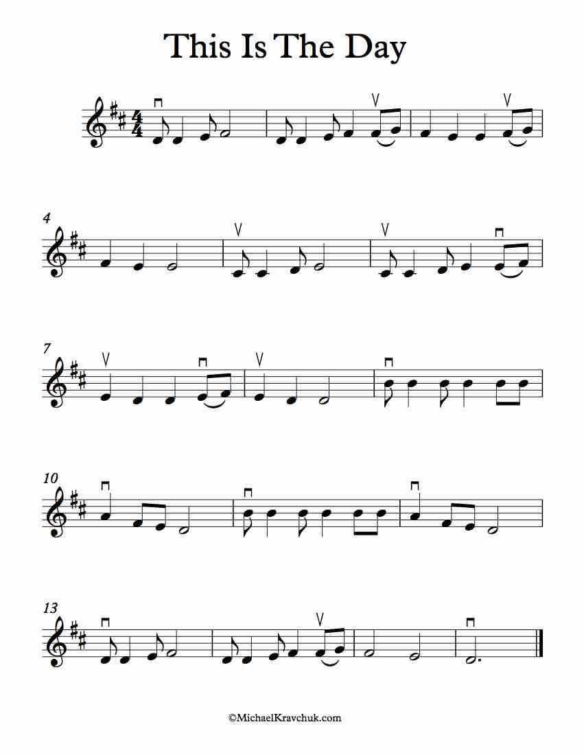 Free Violin Sheet Music - This Is The Day