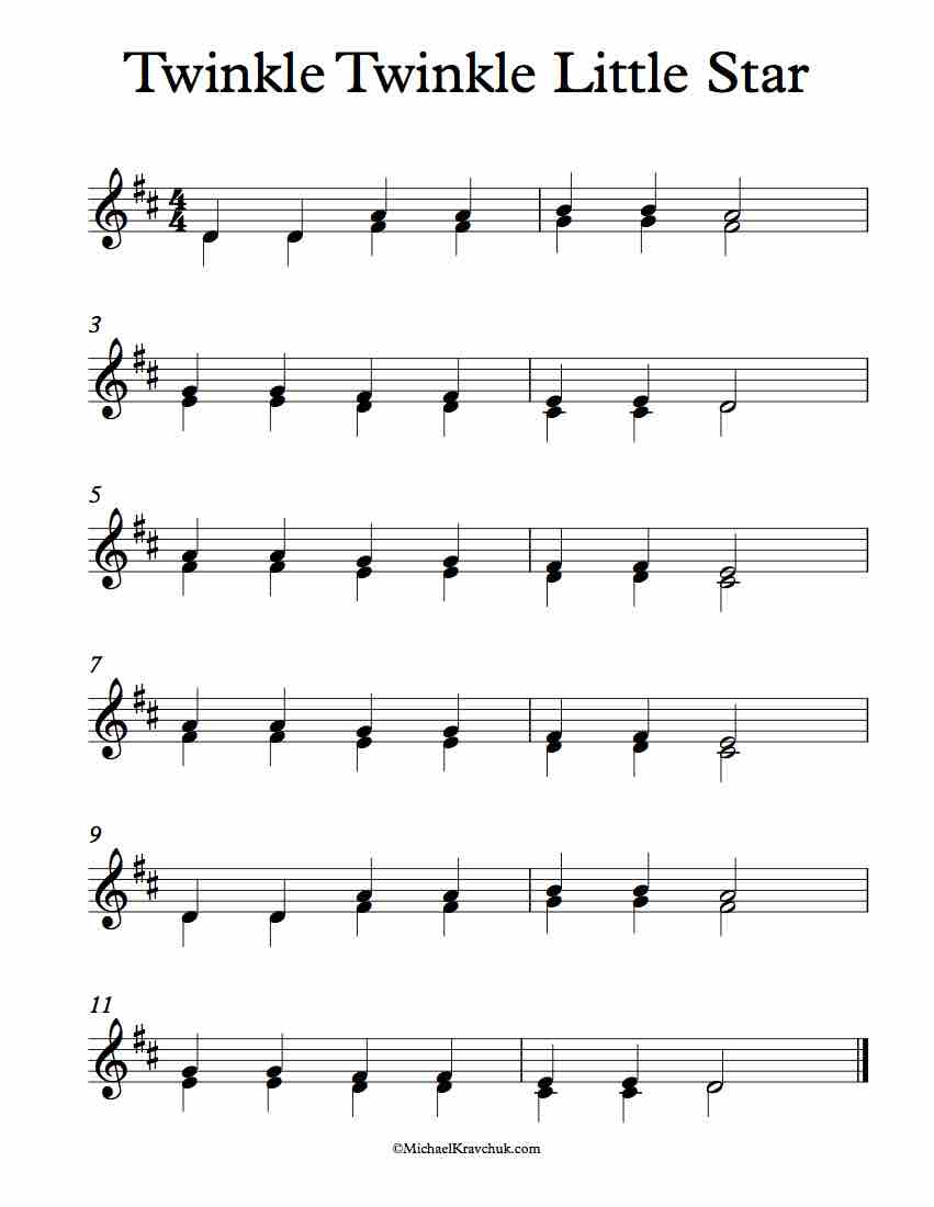 Free Violin Duet Sheet Music - Twinkle Twinkle Little Star