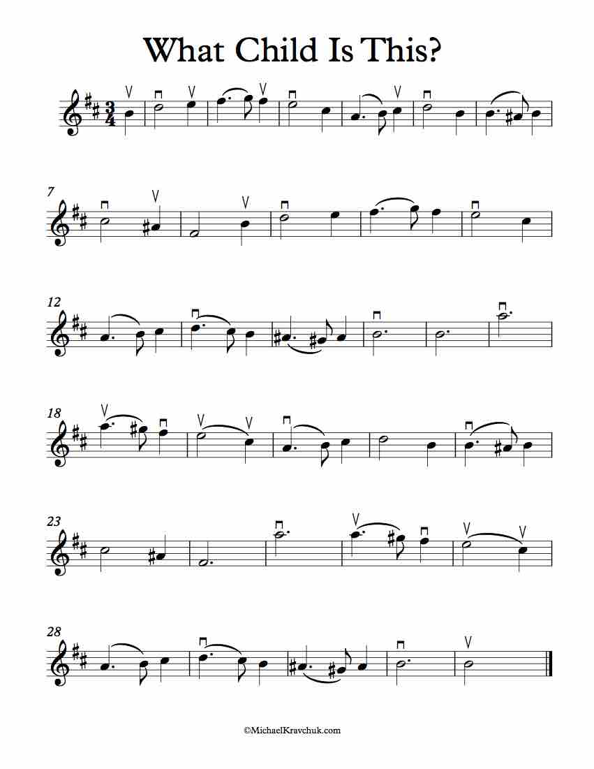 Free Violin Sheet Music - What Child Is This?