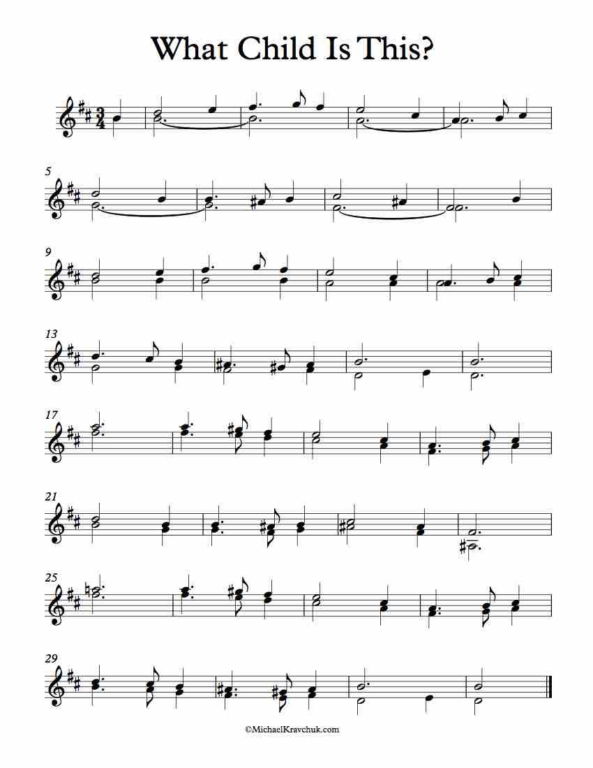 Free Violin Duet Sheet Music - What Child Is This?
