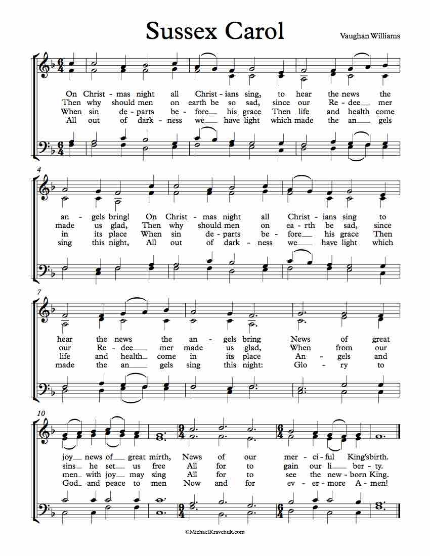 Free Choir Sheet Music - The Sussex Carol