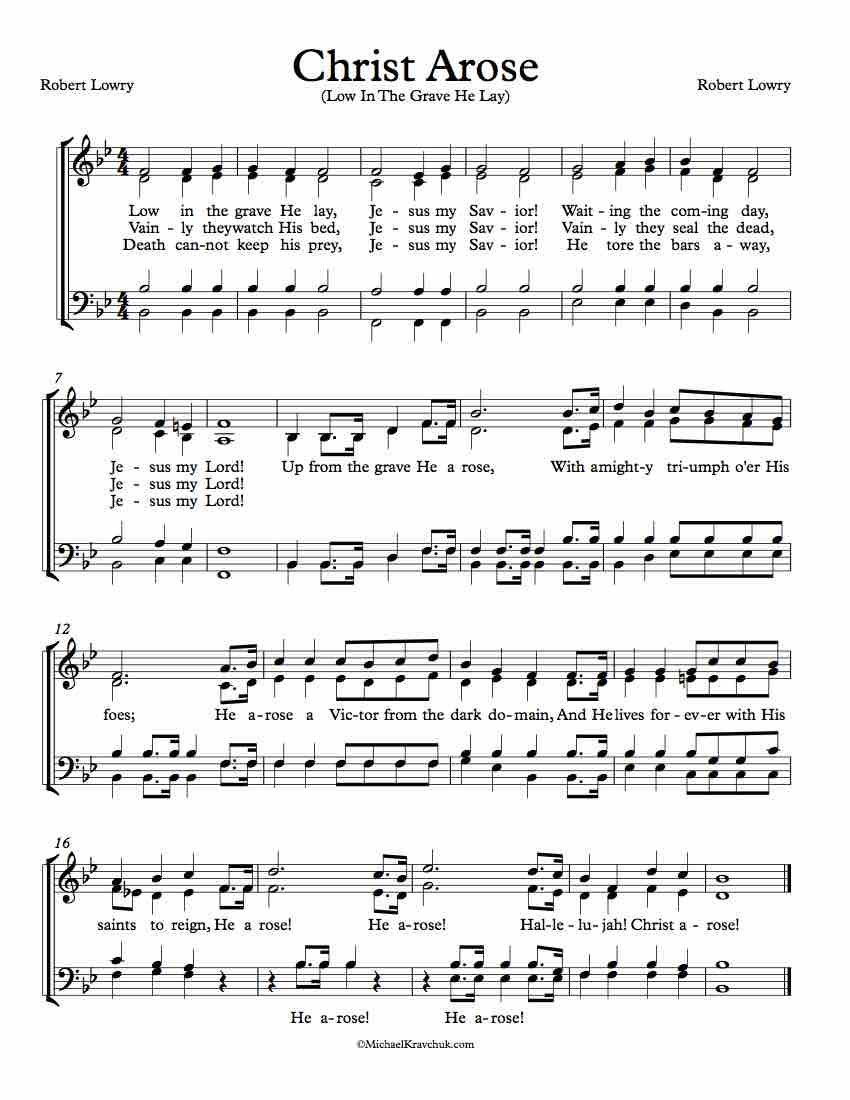 Free Choir Sheet Music - Christ Arose (Low In The Grave He Lay)