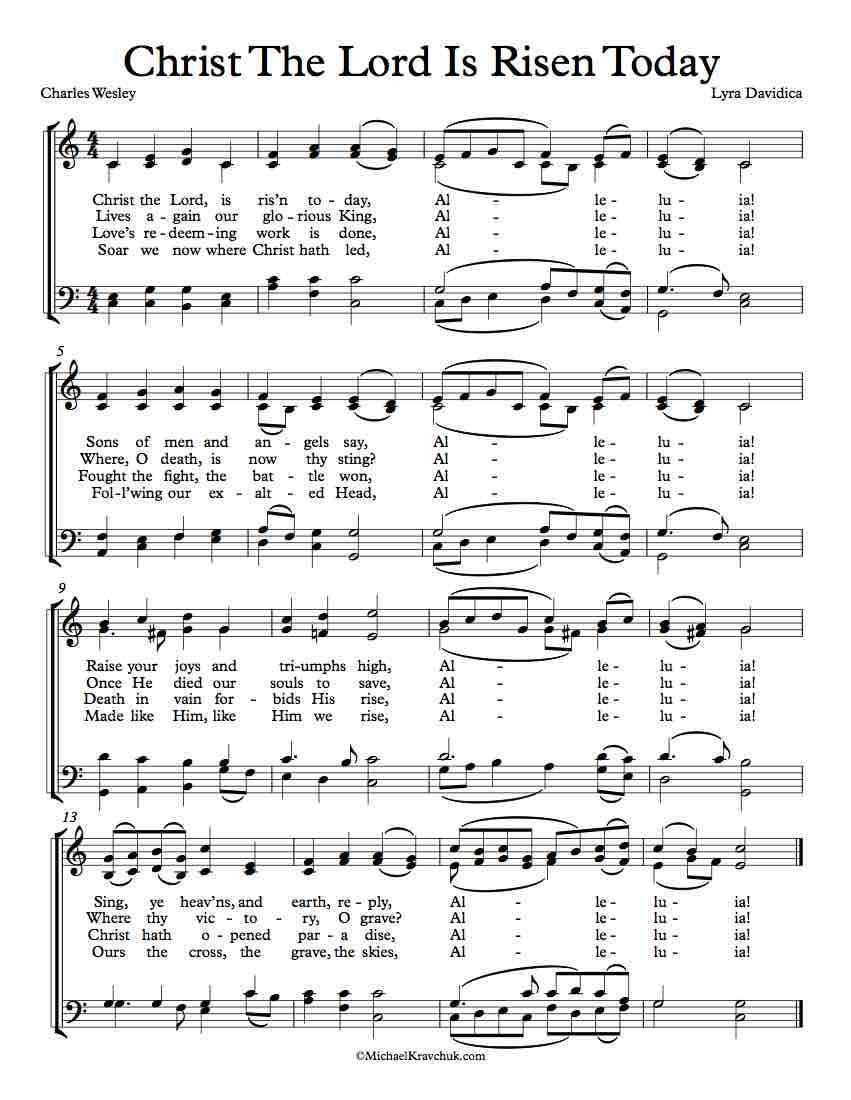 Free Choir Sheet Music - Christ The Lord Is Risen Today