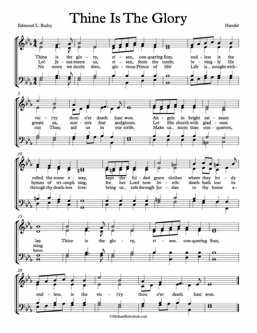 Free Choir Sheet Music - Thine Is The Glory