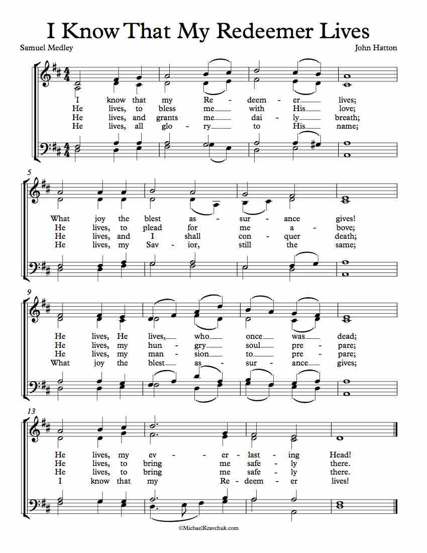 Free Choir Sheet Music - I Know That My Redeemer Lives
