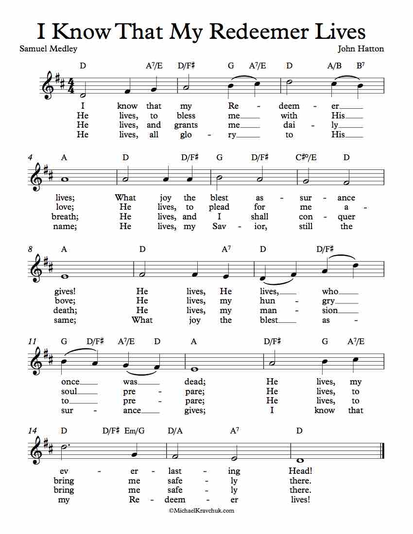 Free Lead Sheet - I Know That My Redeemer Lives