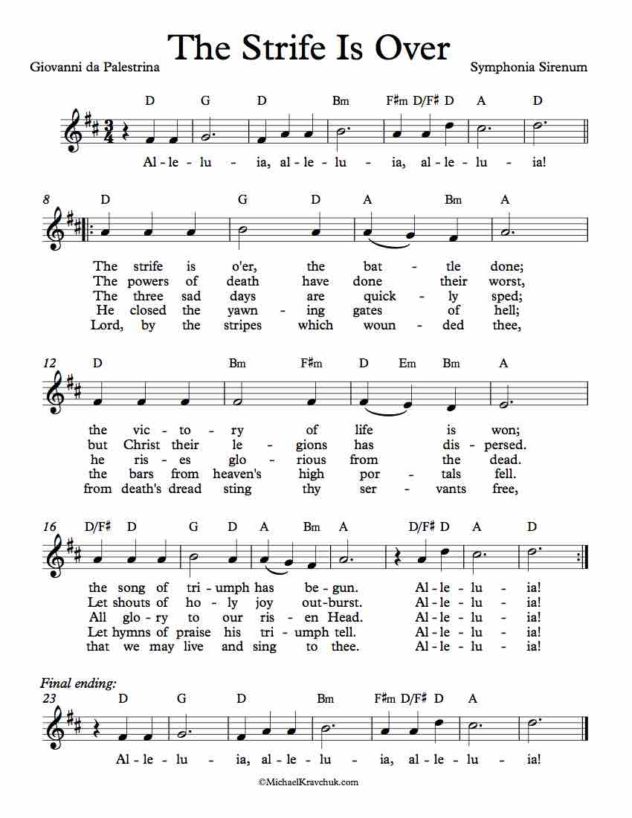 Strife Rhyme Free Lead Sheet – The Strife Is Over – Michael Kravchuk