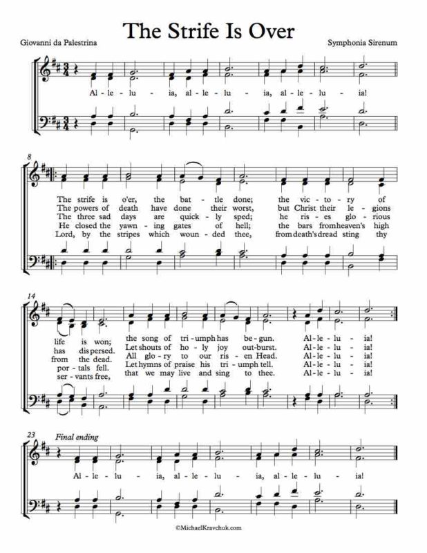Strife Rhyme Free Choir Sheet Music – The Strife Is Over – Michael Kravchuk