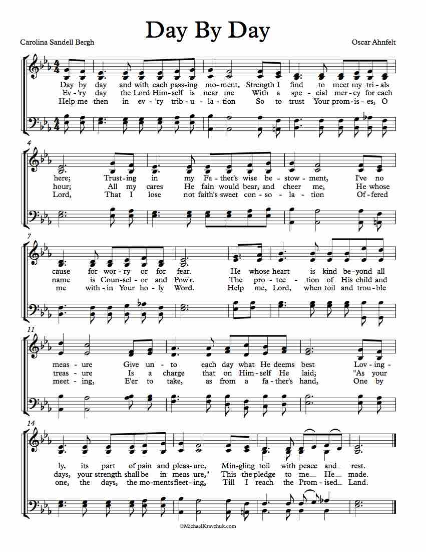 Free Choir Sheet Music - Day By Day