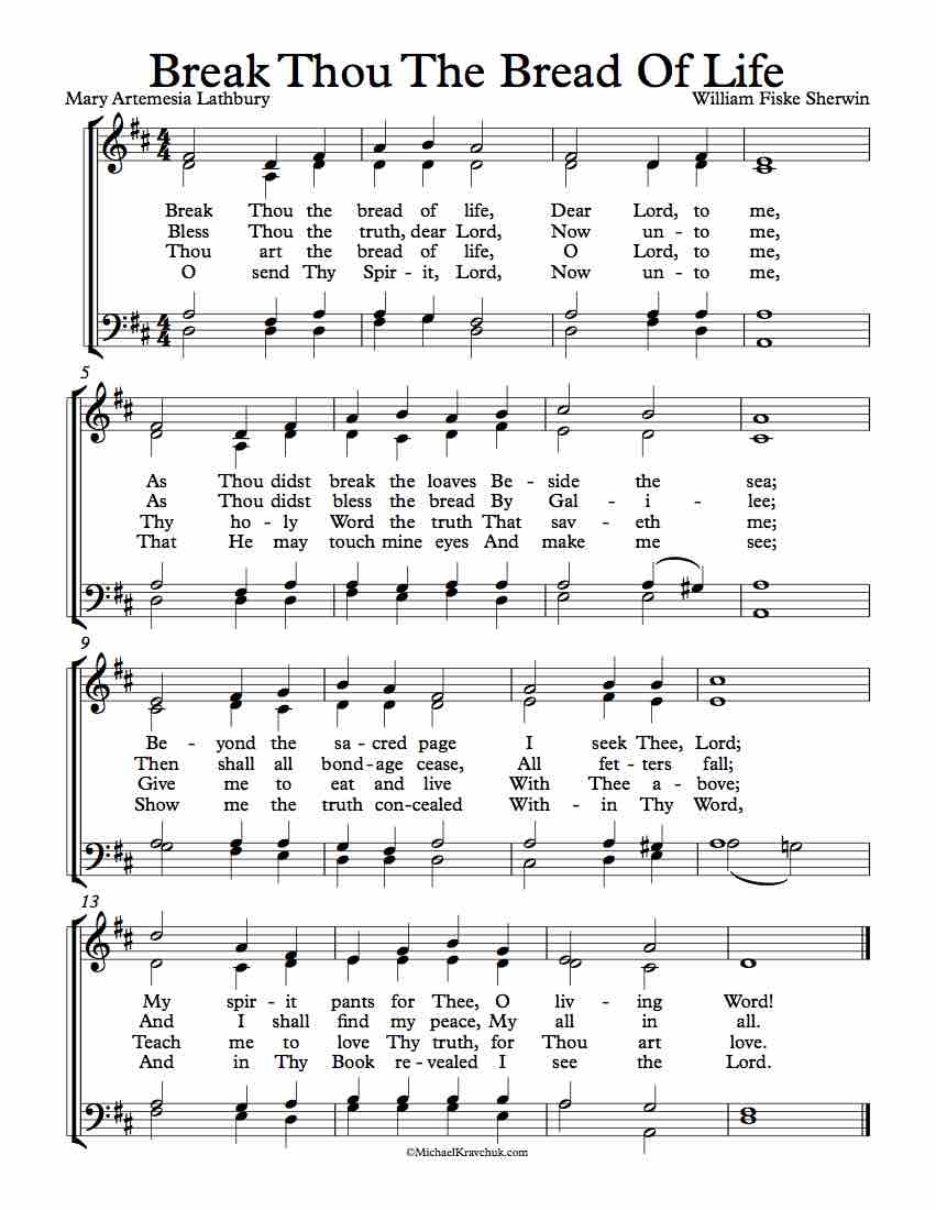 Free Choir Sheet Music - Break Thou The Bread Of Life