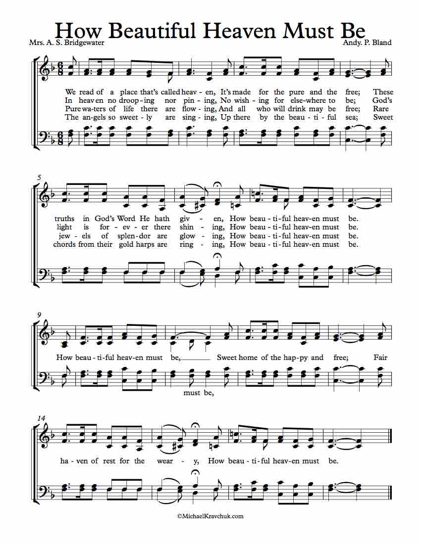 Free Choir Sheet Music - How Beautiful Heaven Must Be
