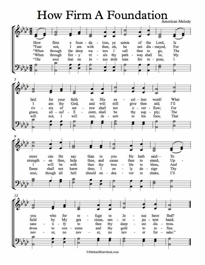 Free Choir Sheet Music - How Firm A Foundation