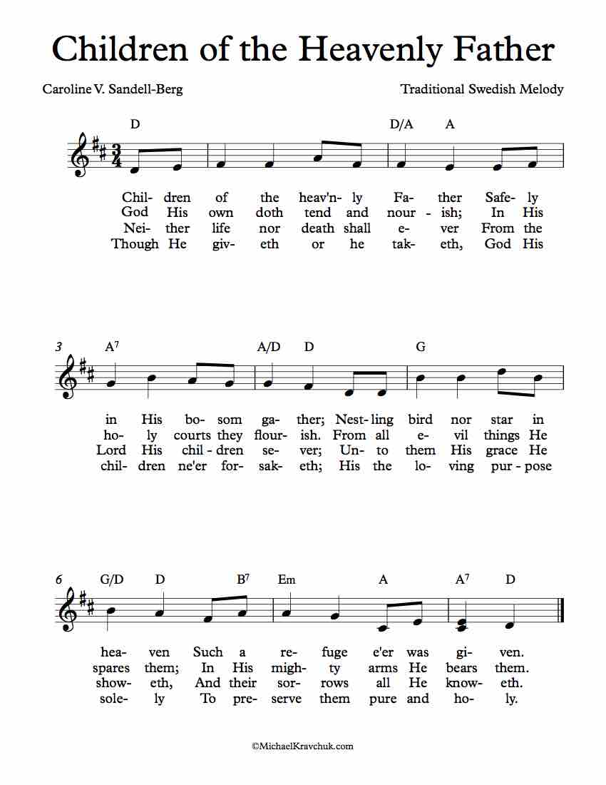 Free Lead Sheet - Children of the Heavenly Father